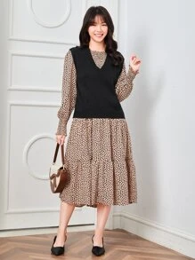 Franclia v領針織上衣