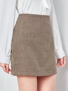 Chiquease Zip Back Houndstooth Skirt - Multicolor - View 5