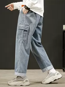 Quần Nam Dây kéo Túi màu trơn - Rửa trung bình - Xem 1