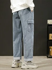 Quần Nam Dây kéo Túi màu trơn - Rửa trung bình - Xem 2