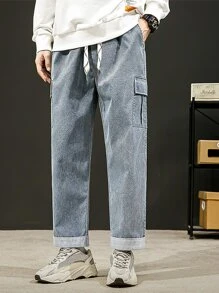 Quần Nam Dây kéo Túi màu trơn - Rửa trung bình - Xem 3