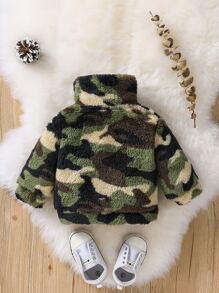 Baby Camo Print Flannel Jacket - Multicolor - View 2