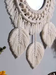 Leaf Tassel Wall Hanging Decoration,Home Decor ,Room Decor,Wall Decor Gifts Birthday Graduation - Beige - View 6