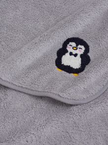 1pc Penguin Shaped Coral Fleece Towel (bath Towel Or Hand Towel) - Grey - View 6