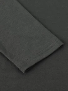 Manfinity Homme Hombres Camiseta con estampado de slogan - Gris Oscuro - Ver 4