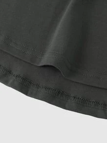 Manfinity Homme Hombres Camiseta con estampado de slogan - Gris Oscuro - Ver 3