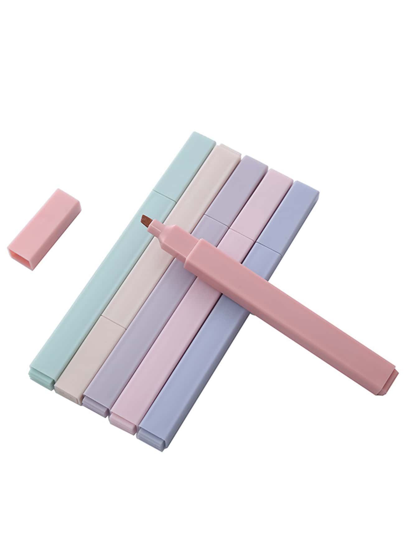 6pcs/set Soft Tip Highlighter Light Color Kawaii Marker Pen DIY Photo