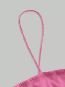 SHEIN MOD Solid Cami Crop Top - Pink - View 4