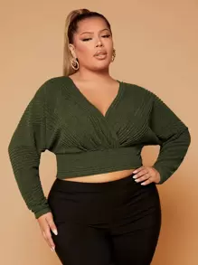 SHEIN SXY Crop T-Shirt mit überlappendem Kragen