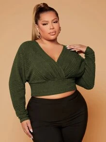 SHEIN SXY Crop T-Shirt mit überlappendem Kragen