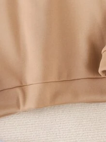 女孩1入組字母圖案加絨內裏連帽衫