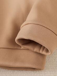 女孩1入組字母圖案加絨內裏連帽衫