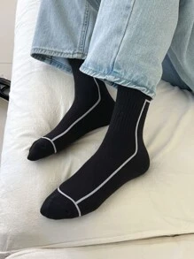 DAZY Vớ thuyền viên mô hình đường kẻ - màu đen - Xem 2