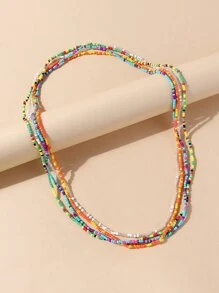 4 dây chuyền đính cườm Colorblock - Nhiều màu - Xem 1