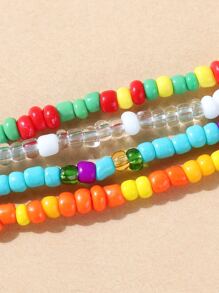 4 dây chuyền đính cườm Colorblock - Nhiều màu - Xem 4