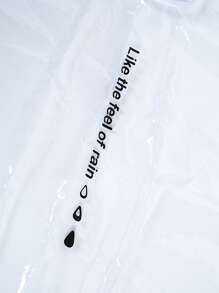 Letter Graphic Clear Pet Raincoat - Clear - View 4