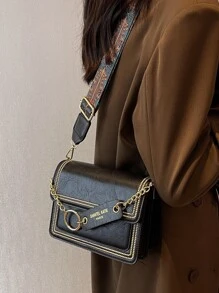 Nhẹ, dành cho doanh nhân Mini thêu chi tiết chuỗi trang trí Túi vuông có nắp dành cho nữ tuổi teen Sinh viên đại học, tân binh và nhân viên cổ trắng Hoàn hảo cho văn phòng, đại học, công việc, kinh doanh, đi làm, ngoài trời, du lịch, đi chơi - màu đen - Xem 2