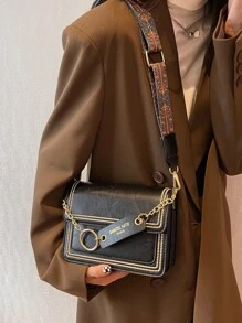 Nhẹ, dành cho doanh nhân Mini thêu chi tiết chuỗi trang trí Túi vuông có nắp dành cho nữ tuổi teen Sinh viên đại học, tân binh và nhân viên cổ trắng Hoàn hảo cho văn phòng, đại học, công việc, kinh doanh, đi làm, ngoài trời, du lịch, đi chơi - màu đen - Xem 6