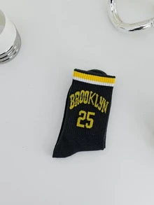 Number & Letter Graphic Crew Socks - Multicolor - View 2