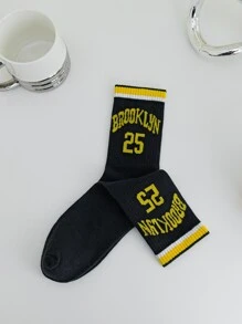 Number & Letter Graphic Crew Socks - Multicolor - View 3