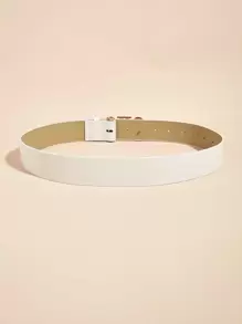 1 chiếc thắt lưng da PU dành cho nữ có khóa trang trí hình trái tim đôi, thích hợp để đeo hàng ngày, ngày lễ tình nhân, mùa hè, mùa thu, mùa lễ hội Halloween - trắng - Xem 4