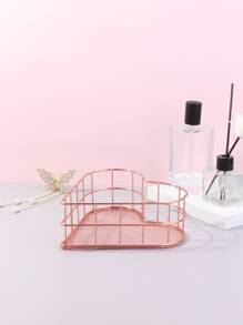 1pc Heart Design Cosmetic Storage Stand - Rose Gold - View 3