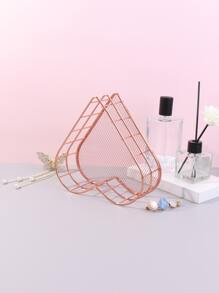 1pc Heart Design Cosmetic Storage Stand - Rose Gold - View 4