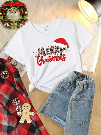 Toddler Girls 1pc Christmas Print Tee