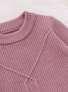 Baby Solid Jumper & Knit Trousers - Pink - View 3