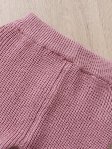 Baby Solid Jumper & Knit Trousers - Pink - View 5