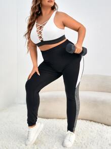 Gameset SHEIN Sport Plus Medium Support Criss Cross Front Sports Bra - White - View 3