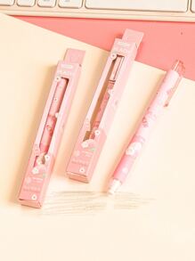 MOKA 1 pieza Borrador con patrón de melocotón en forma de pluma - Rosa Pálido - Ver 1