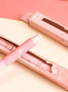 MOKA 1 pieza Borrador con patrón de melocotón en forma de pluma - Rosa Pálido - Ver 2