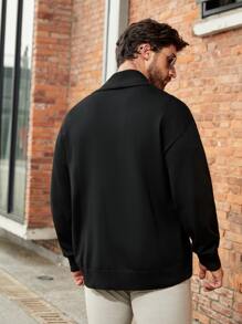 Manfinity Men Shawl Collar Double Breasted Cardigan - Black - View 3