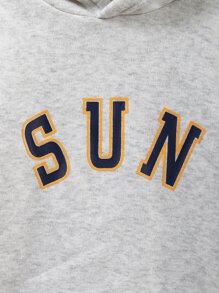 小男童字母圖案連帽衫和大格紋長褲 - 彩色 - 查看 3