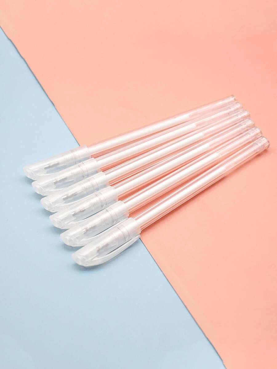 4入組透明中性筆 - 白色 - 查看 1