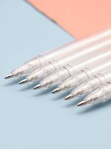 4入組透明中性筆 - 白色 - 查看 2