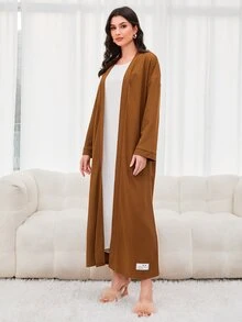 Mulvari Solid Belted Longline Coat - Brown - View 4