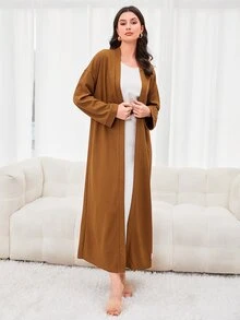 Mulvari Solid Belted Longline Coat - Brown - View 5