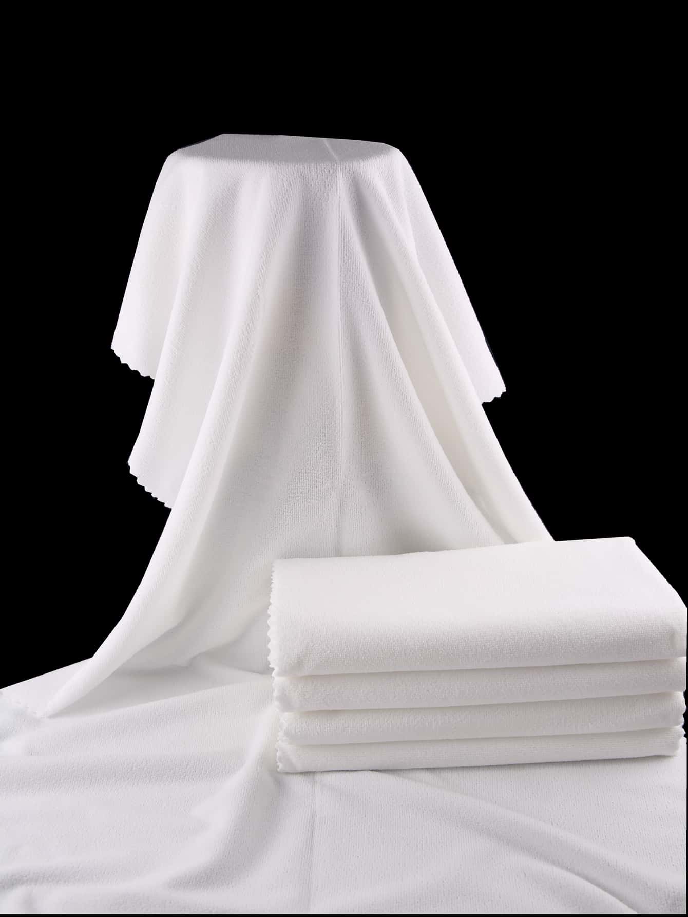 1pc Solid Face Towel Or 1pc Bath Towel, Soft Towel For Bathroom - White - View 1