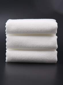 1pc Solid Face Towel Or 1pc Bath Towel, Soft Towel For Bathroom - White - View 2