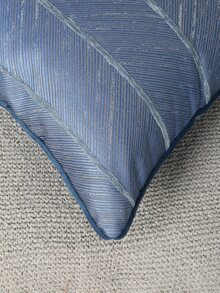 1pc Chevron Jacquard Cushion Cover không có chất làm đầy - Màu xanh bụi bặm - Xem 2