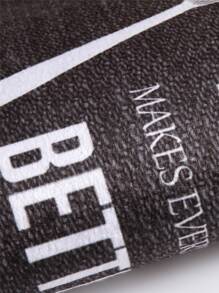 1 pieza de alfombra gris para piso de cocina con impresión de texto, alfombra rectangular suave de terciopelo cristalino antideslizante y absorbente para la cocina, comedor, sala de estar y decoración de habitaciones