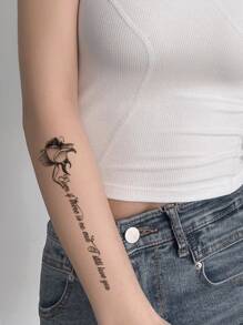 1 bảng chữ cái đồ họa hình xăm dán - màu đen - Xem 5