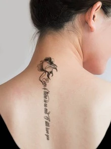 1 bảng chữ cái đồ họa hình xăm dán - màu đen - Xem 6