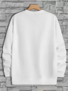 GENTILAND Men Cartoon Graphic Pullover - White - View 4