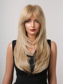 Gorgeous Long Blonde Straight Layered Wig - Perfect for Beginners! - Gold - View 6