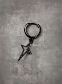 ROMWE Grunge Punk Hoa tai Mốt - màu đen - Xem 3