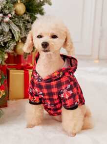 Snowflake Print Pet Hoodie - Multicolor - View 3