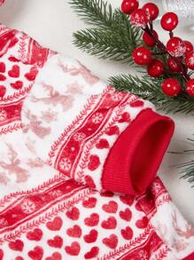 Petsin Christmas Santa Claus Snowflake Reindeer Pet Fleece Hoodie Sweatshirt - Multicolor - View 5